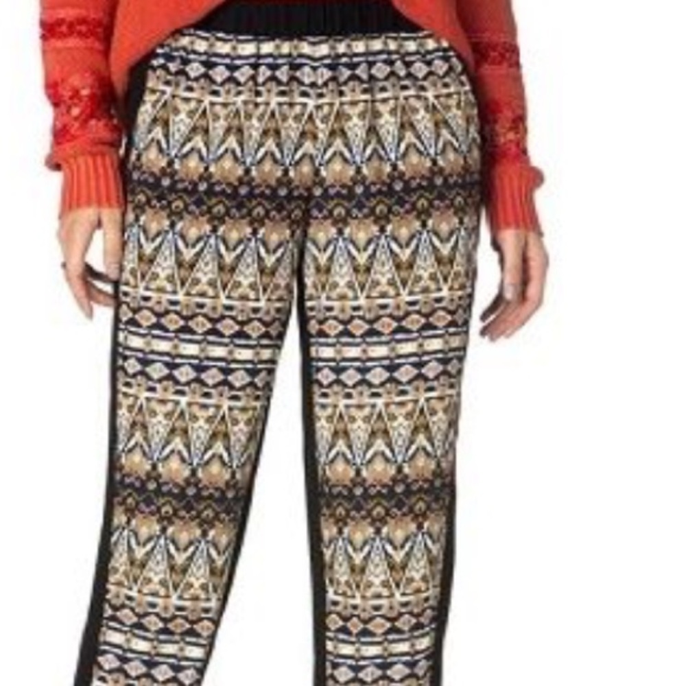 Miss Me Black Tribal Pancho Pants w Aztec Print